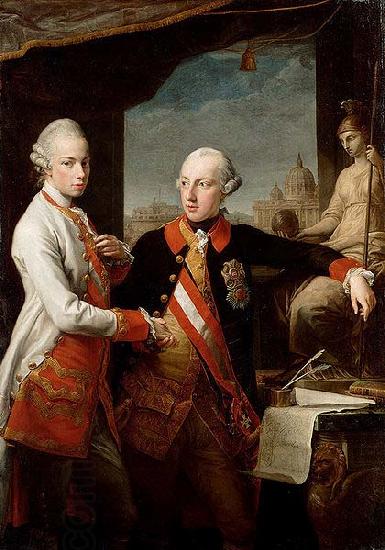 Pompeo Batoni Portrait of Emperor Joseph II (right) and his younger brother Grand Duke Leopold of Tuscany (left), who would later become Holy Roman Emperor as Leopo China oil painting art